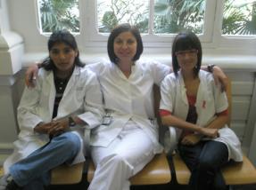 Dra. Eva Polverino, Catia Cillóniz y Cristina Esquinas