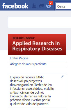 Futura pàgina de Facebook d'Idibaps Respiratory Research Group