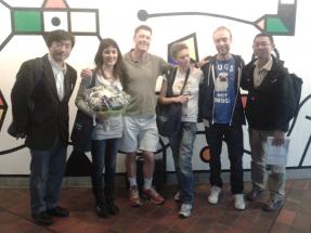 Dr. Hidenobu Senpuku (Japan), Laia Fernández Barat (Spain), Dr. Paul Stoodley (United Kingdom), Dr. Olena Rzhepishevska (Sweden), Martin Uish (Germany) and Dr. Ryoma Nakao (Japan) in Eurobiofilms 2011